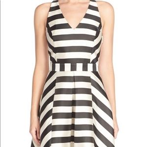 adyen rae dress black and ivory stripped dress